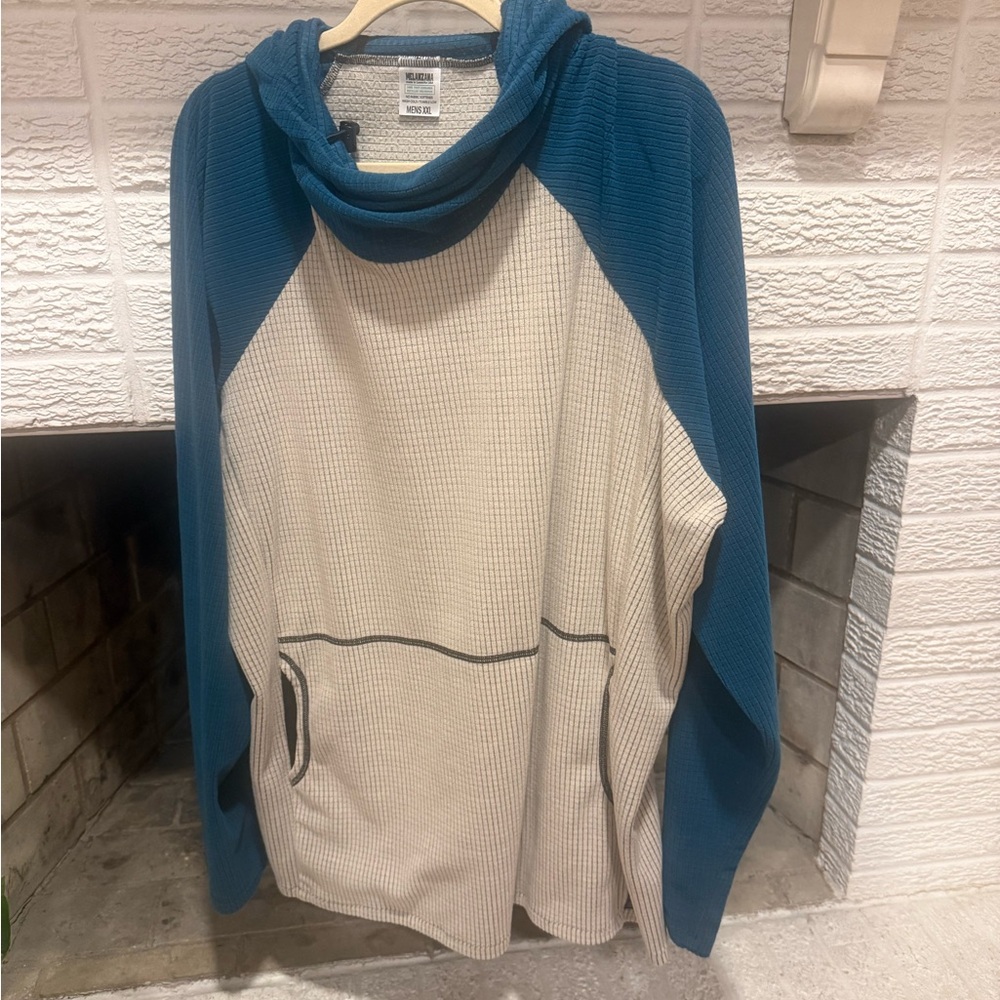 Men's Melanzana Micro Grid Hoodie Blue/Gray